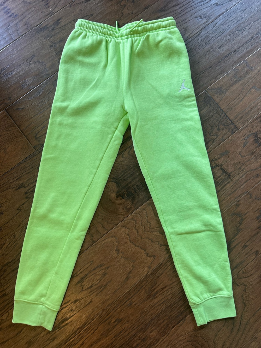 Nike Air Jordan Boys Youth Large Neon Green Fleece Jogger Sweatpants